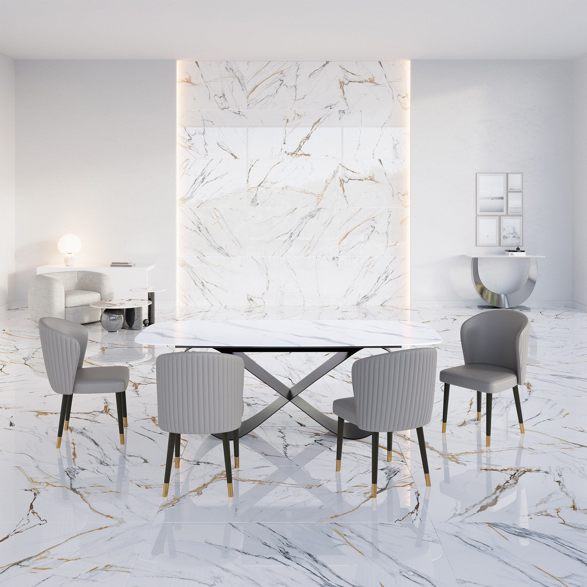 Giulia Grillo Der Prunkvolle Grey Stuhl Design-Stuhl