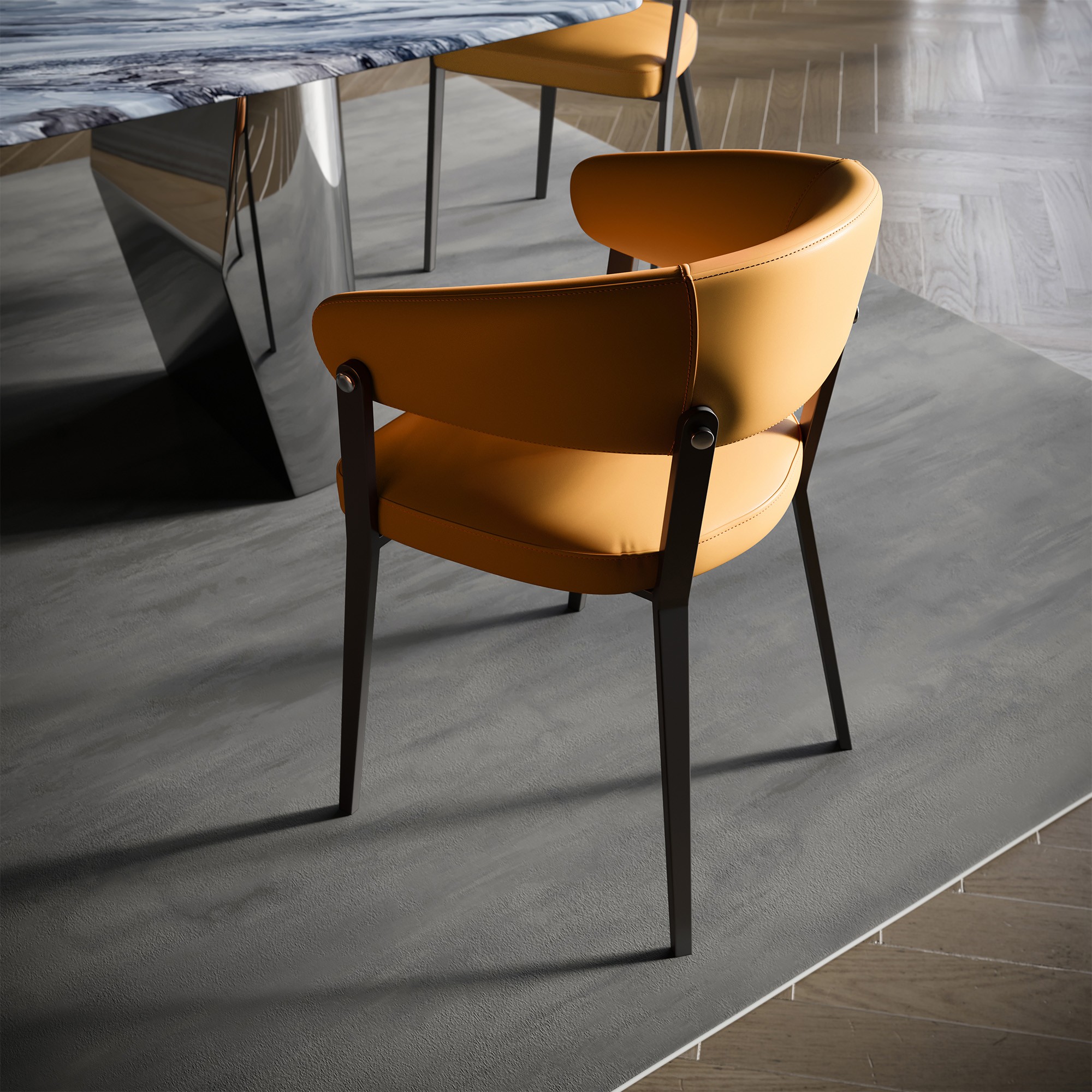 Giulia Grillo Silla de diseño tradicional naranja