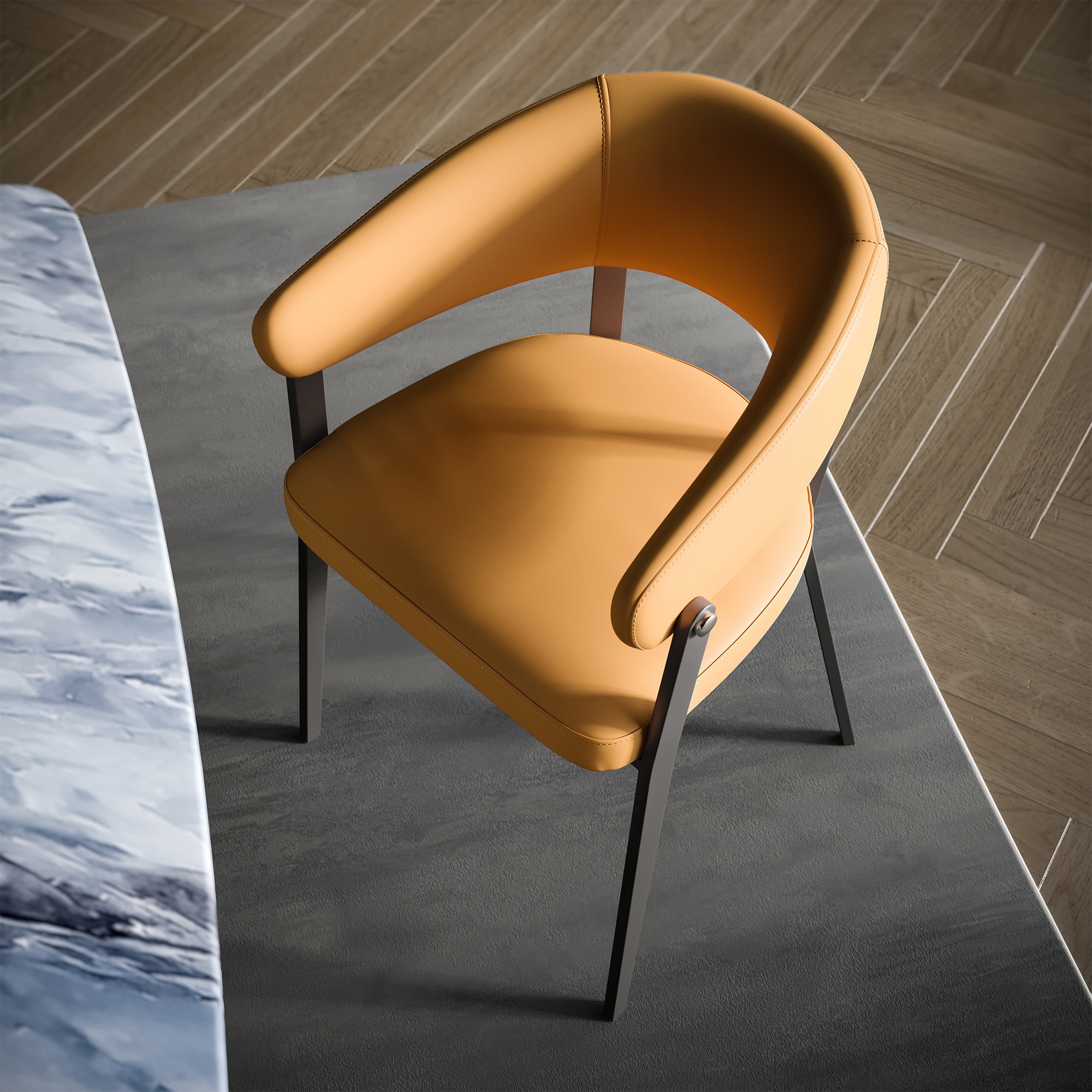 Giulia Grillo Chaise Traditionnelle orange Chaise Design