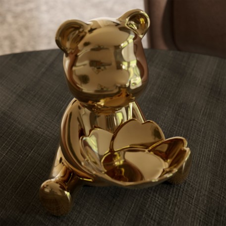 Design-Ablageschale Teddybär Aufbewahrung Gold
