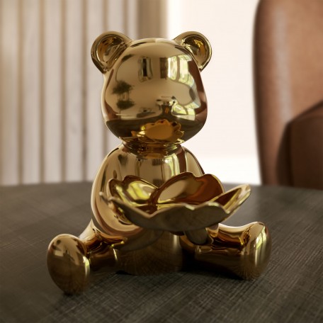 Design-Ablageschale Teddybär Aufbewahrung Gold