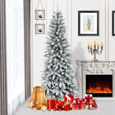 Slim Snow-covered Christmas tree 210cm Giulia Grillo - 2