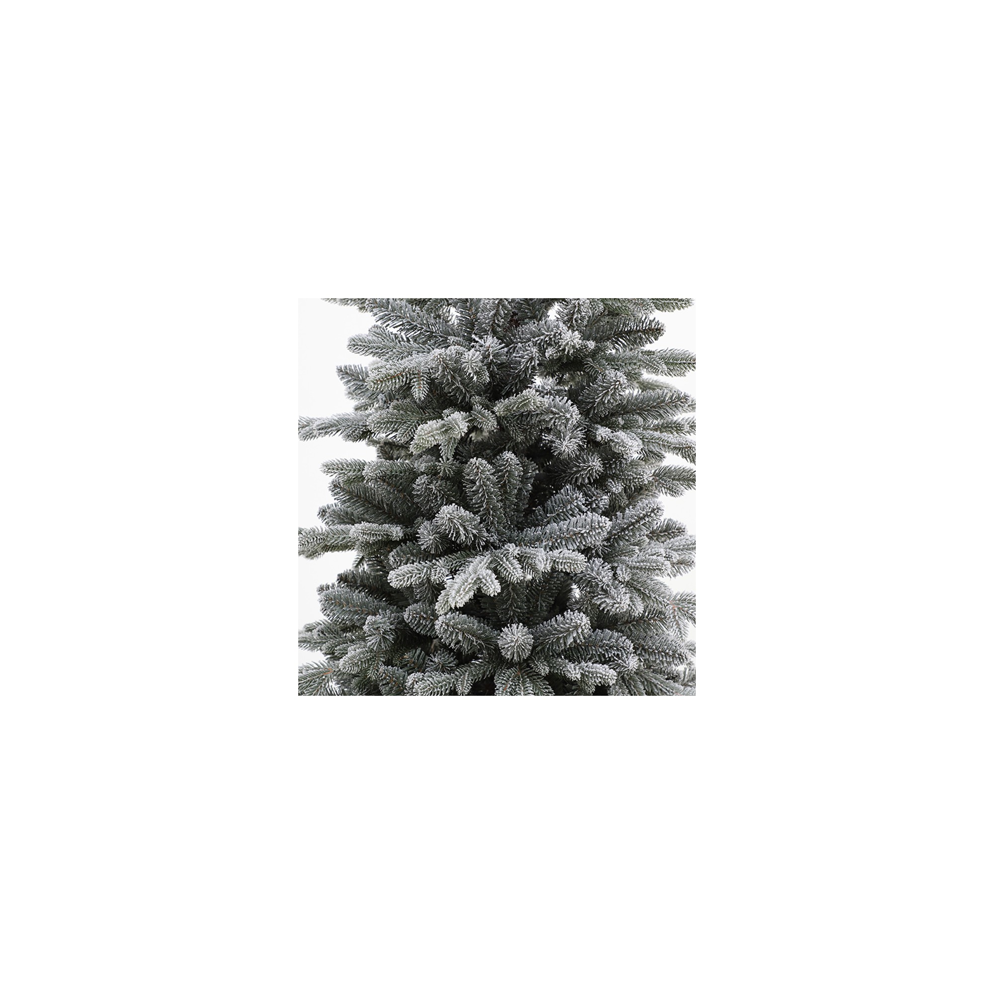 Giulia Grillo Sapin de Noël Slim réaliste et fin, sapin enneigé avec couronnes enneigées, 180 cm