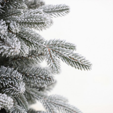 Sapin de Noël Slim réaliste et fin, sapin enneigé avec couronnes enneigées, 180 cm Sapin de Noël Slim réaliste et fin, sapin enneigé avec couronnes enneigées, 180 cm