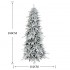 Sapin de Noël Slim réaliste et fin, sapin enneigé avec couronnes enneigées, 180 cm