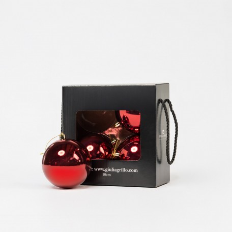Glänzende Weihnachtskugel „Shiny Red“ ⌀10cm, 4 Stück/Set Glänzende Weihnachtskugel „Shiny Red“ ⌀10cm, 4 Stück/Set