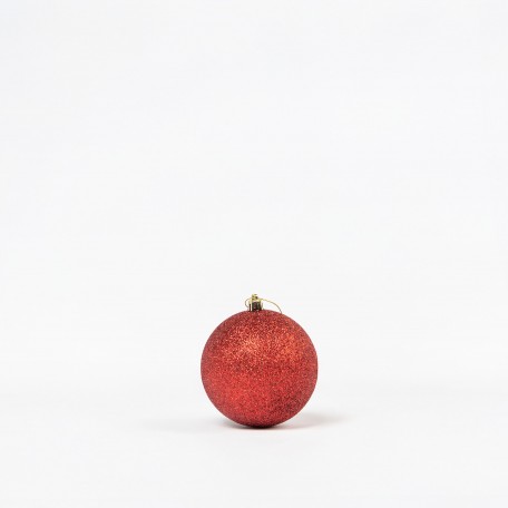 Boules de Noël Pailletées "Rouge Pailleté" ⌀10cm, lot de 4