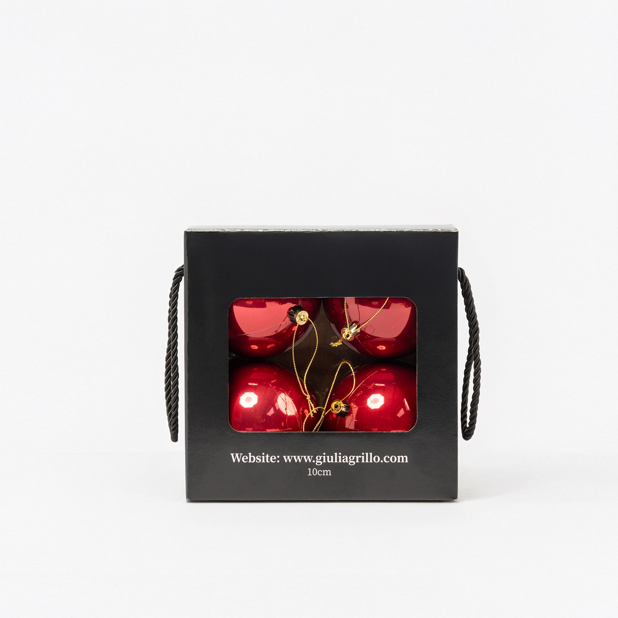 Giulia Grillo Boules de Noël Nacrées "Rouge Nacré" ⌀10cm, lot de 4