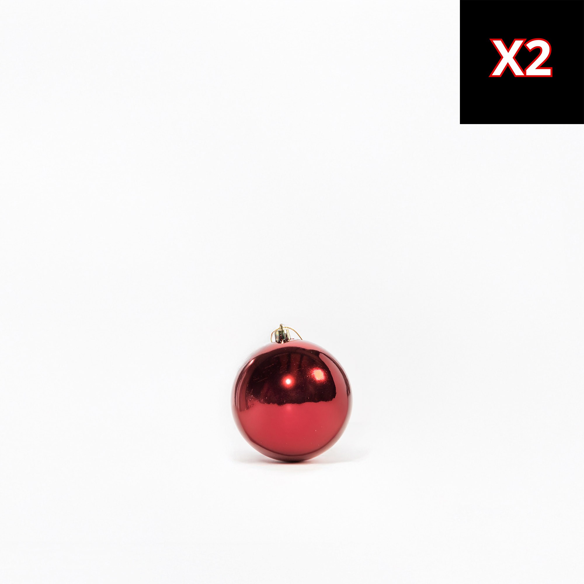 Giulia Grillo Mix Rote Weihnachtskugeln (2 Glänzend, 1 Matt, 1 Glitzernd) ⌀10cm, 4 Stück/Set