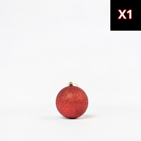 Mix Rote Weihnachtskugeln (2 Glänzend, 1 Matt, 1 Glitzernd) ⌀10cm, 4 Stück/Set