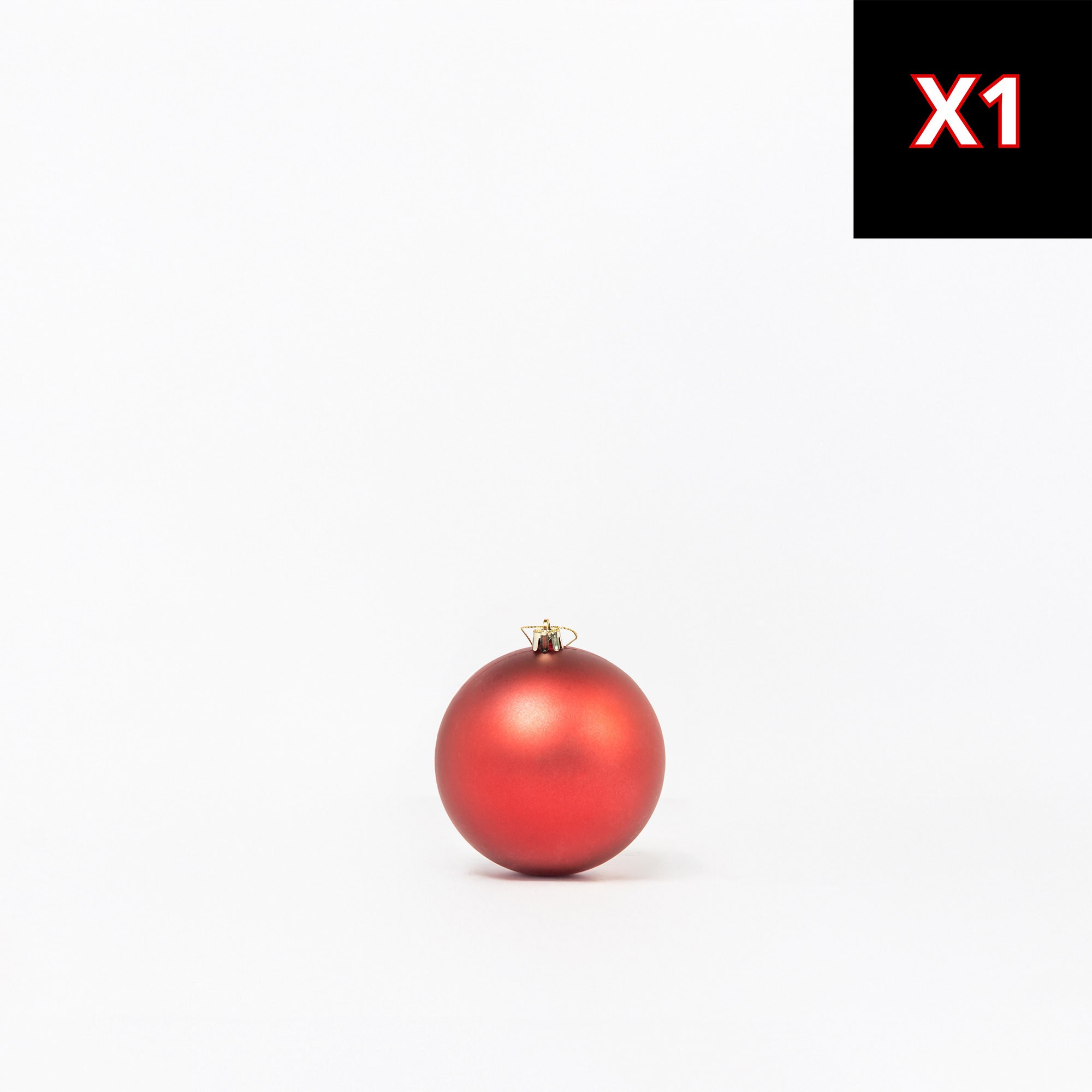 Giulia Grillo Mix Bolas de Navidad Rojas (2 Brillantes, 1 Mate, 1 con Purpurina) ⌀10cm, set de 4