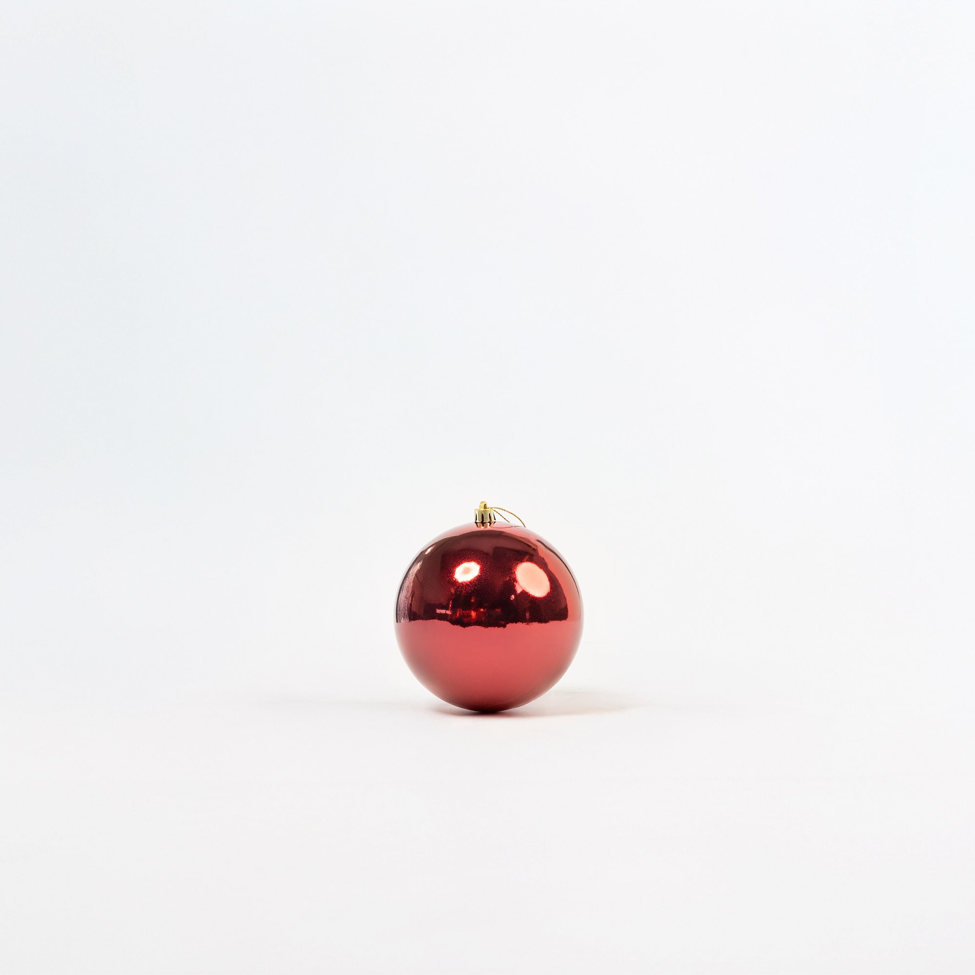 Giulia Grillo Glänzende Weihnachtskugel „Shiny Red“ ⌀12cm, 3 Stück/Set