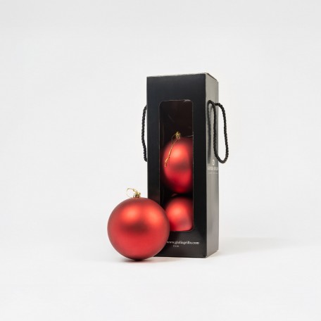 Matte Weihnachtskugeln „Mat Red“ ⌀12cm, 3 Stück/Set
