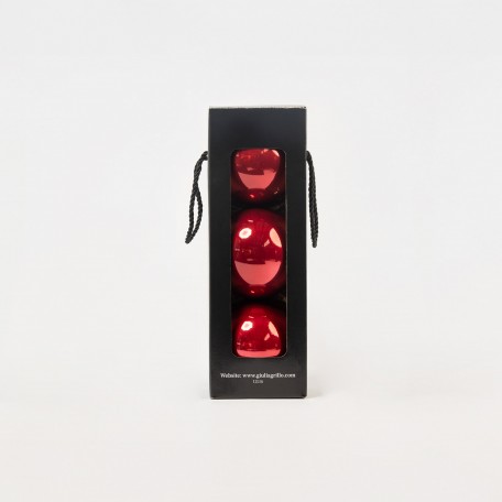 Boules de Noël Nacrées "Rouge Nacré" ⌀12cm, lot de 3