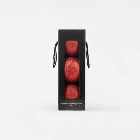 Glitter bola de Navidad "Glitter rojo" х12cm, 3pcs/set