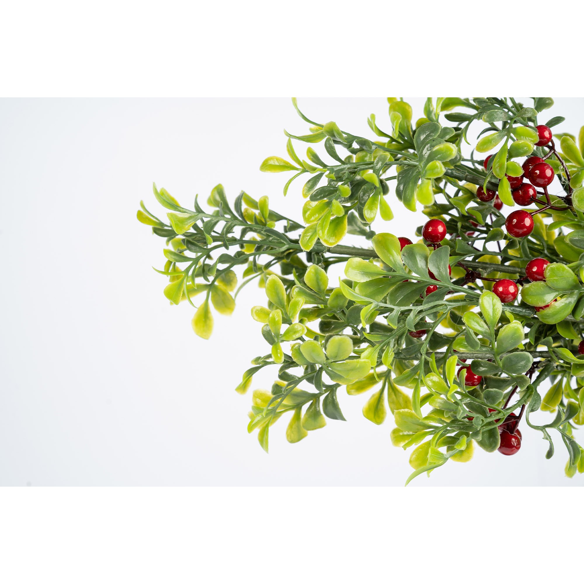 Giulia Grillo Decorative Branch with Red Berries and Green Leaves