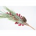 Branche Décorative avec Pommes de Pin  Baies Rouges et Aiguilles Enneigées