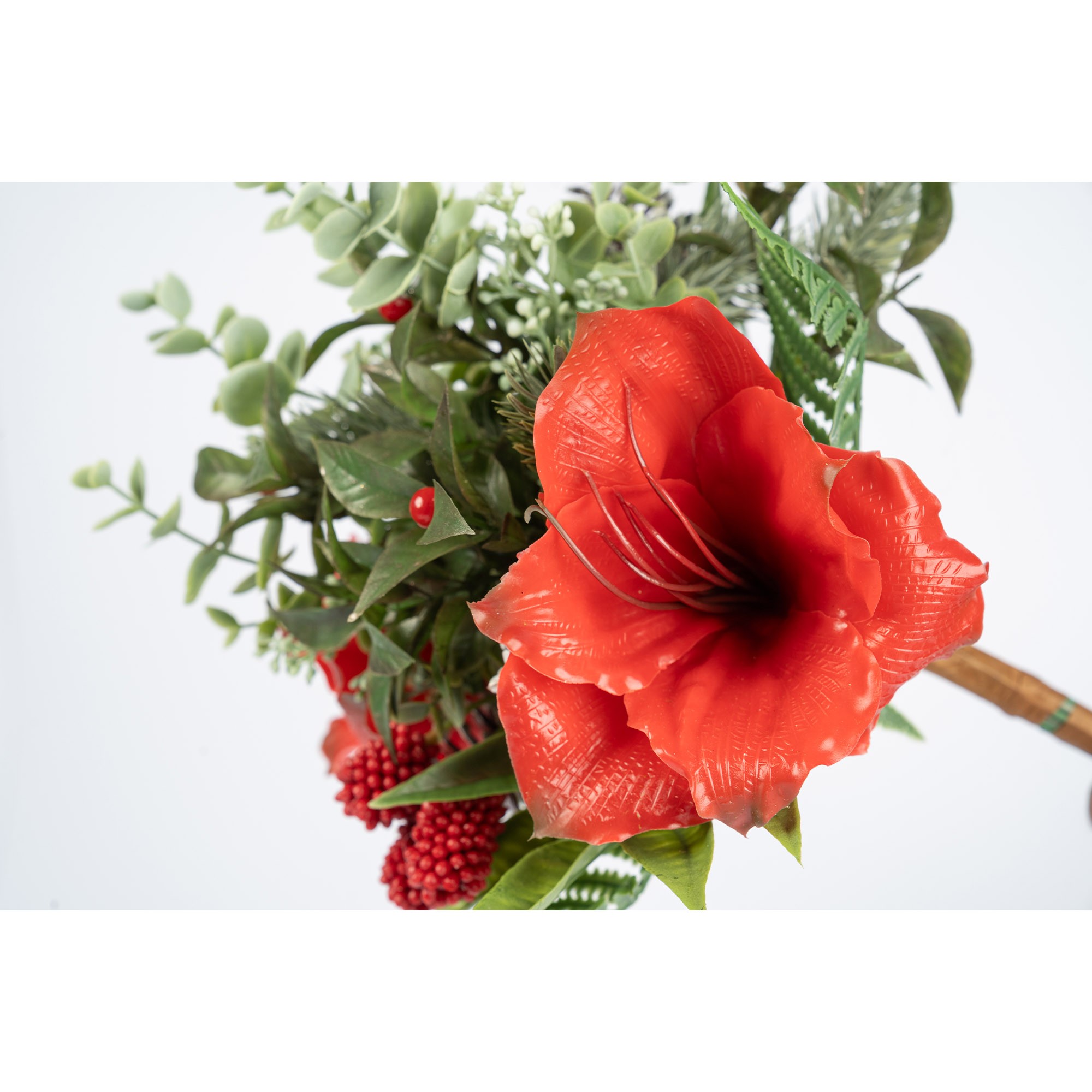 Giulia Grillo Rama Decorativa con Flor Roja y Bayas