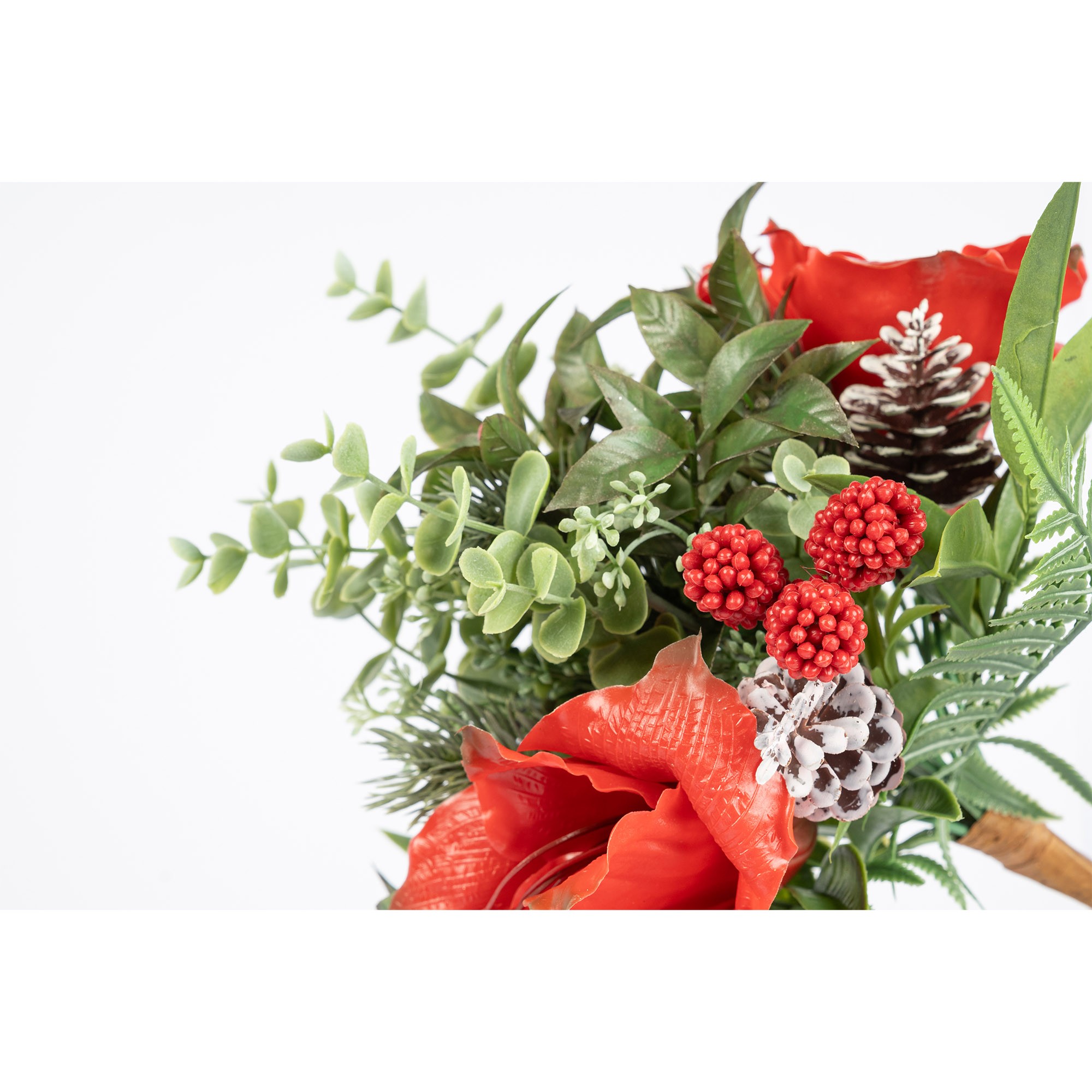 Giulia Grillo Rama Decorativa con Flor Roja y Bayas