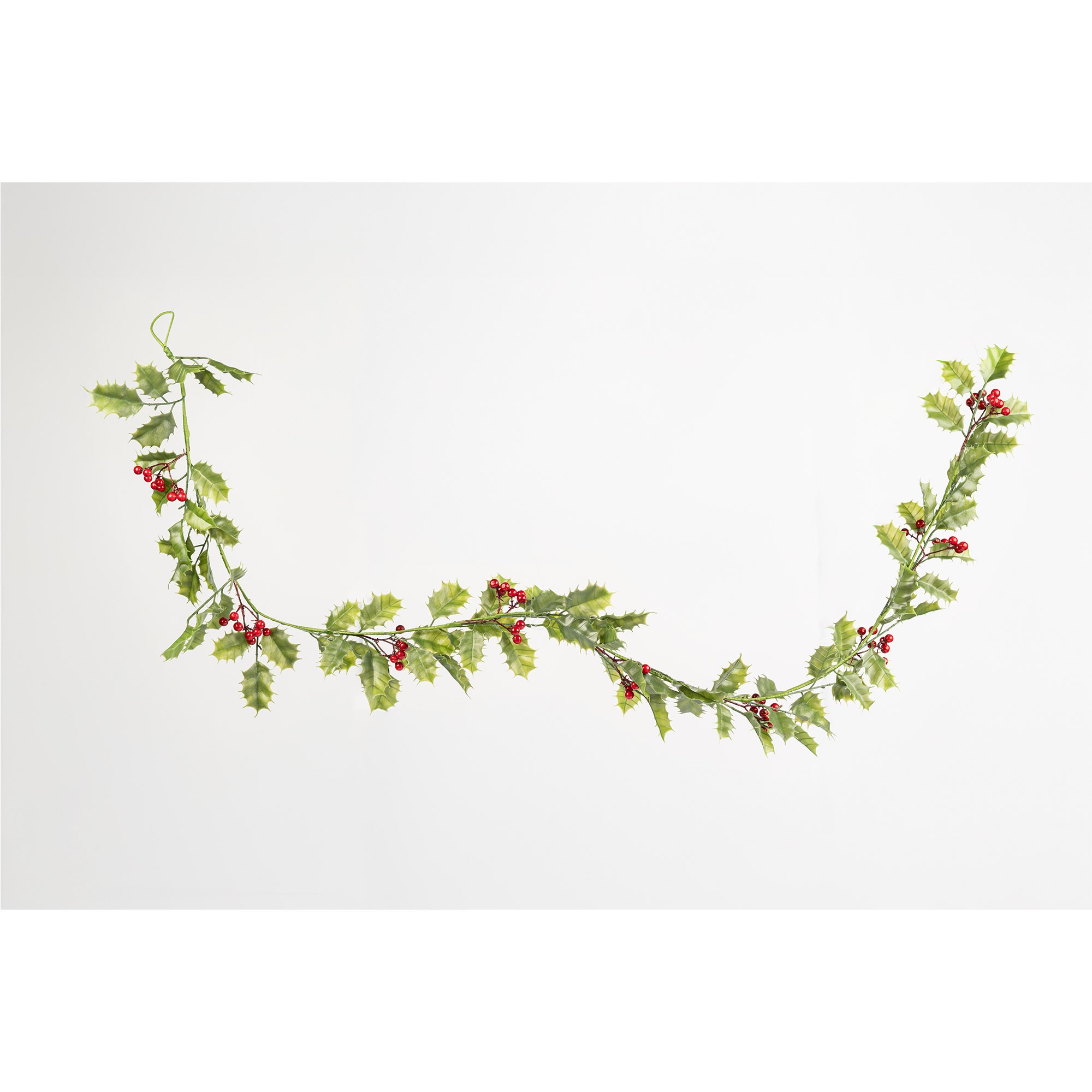 Giulia Grillo Garland with Holly Leaves and Red Berries