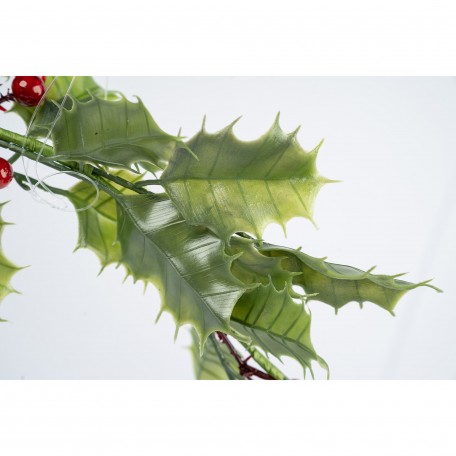 Festone con Foglie di Agrifoglio e Bacche Rosse