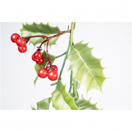 Festone con Foglie di Agrifoglio e Bacche Rosse