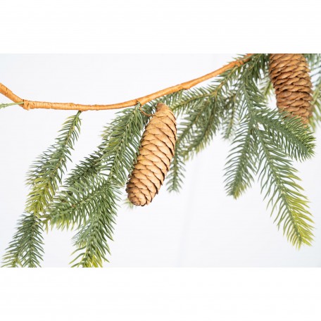 Guirnalda Decorativa con Ramas de Pino y Piñas Naturales