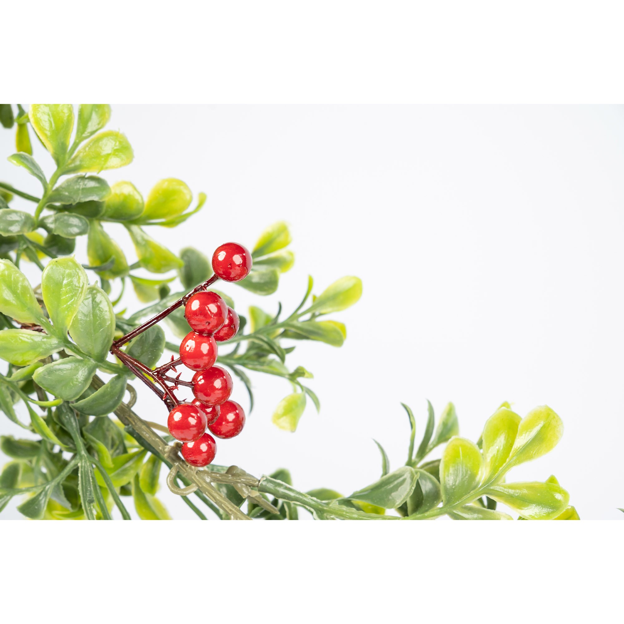 Giulia Grillo Festone Decorativo Foglie Verdi e Bacche Rosse