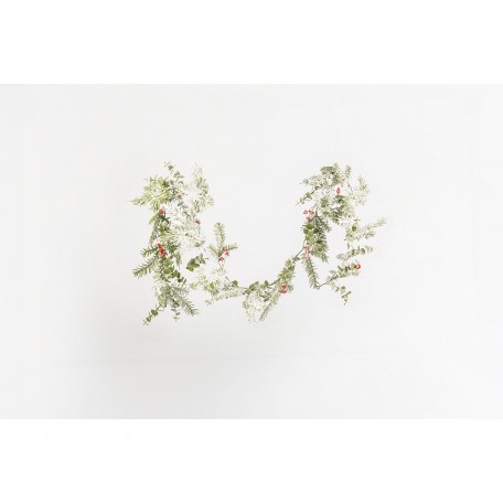 Elegante Schneegedeckte Girlande mit Roten Beeren Elegante Schneegedeckte Girlande mit Roten Beeren