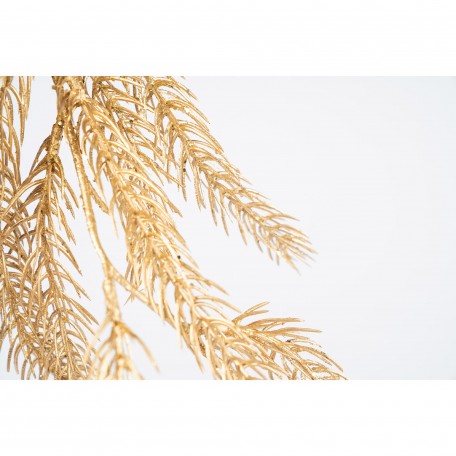 Dekorative Goldene Girlande mit Glitzernden Zweigen Dekorative Goldene Girlande mit Glitzernden Zweigen