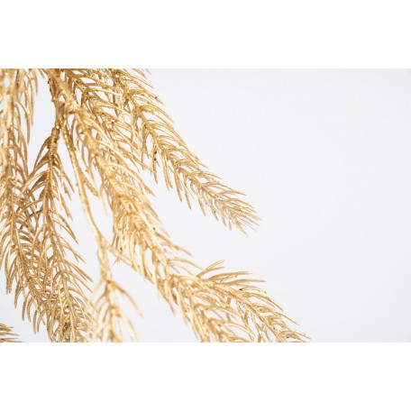 Dekorative Goldene Girlande mit Glitzernden Zweigen Dekorative Goldene Girlande mit Glitzernden Zweigen
