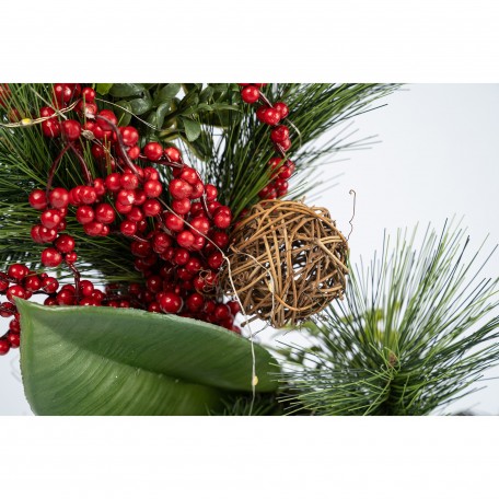 Wreath with Red Berries and Green