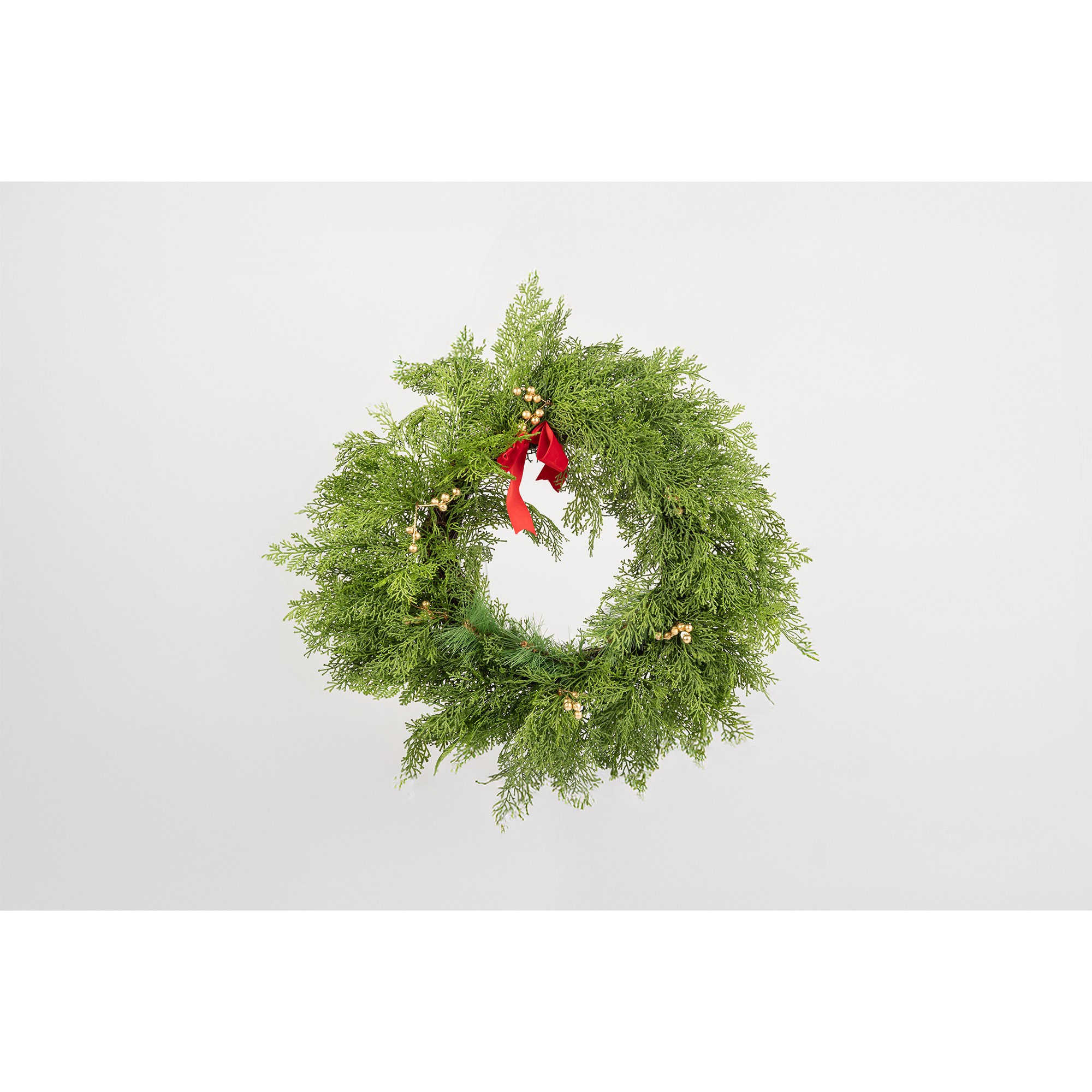 Giulia Grillo Green Wreath with Red Bow