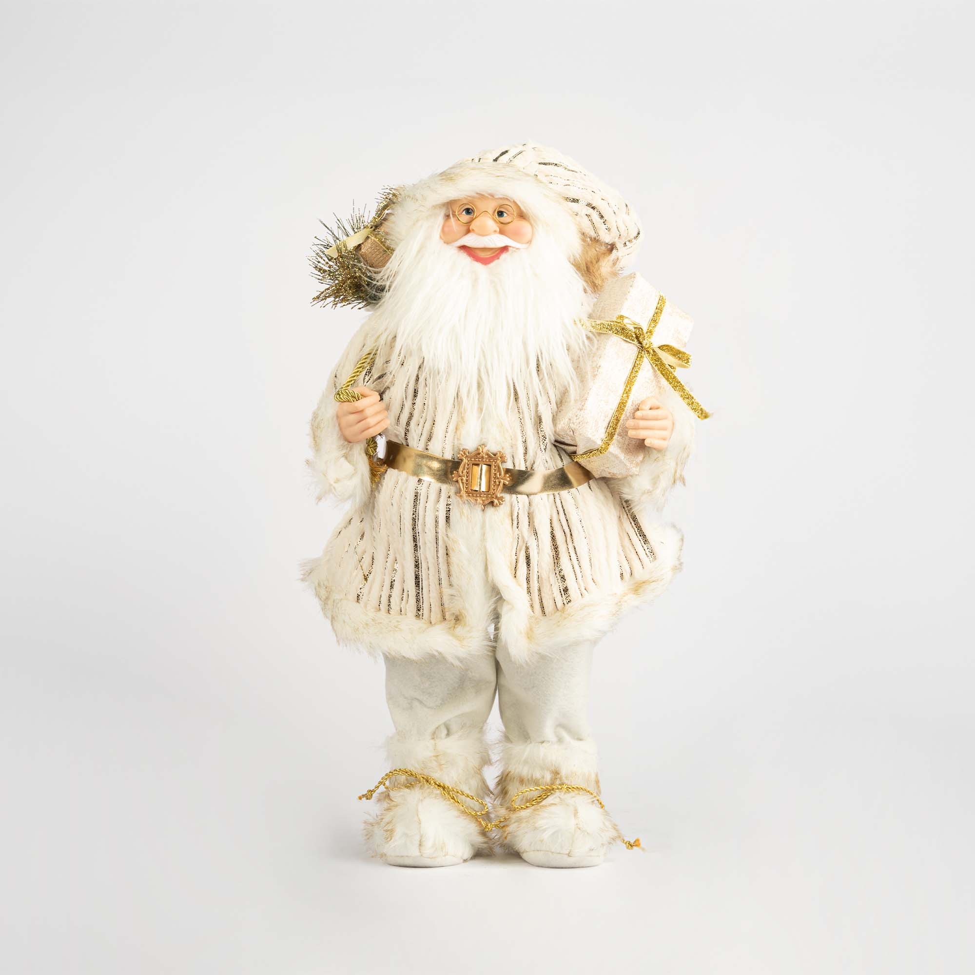 Giulia Grillo Babbo Natale Decorativo Panna e oro 60cm