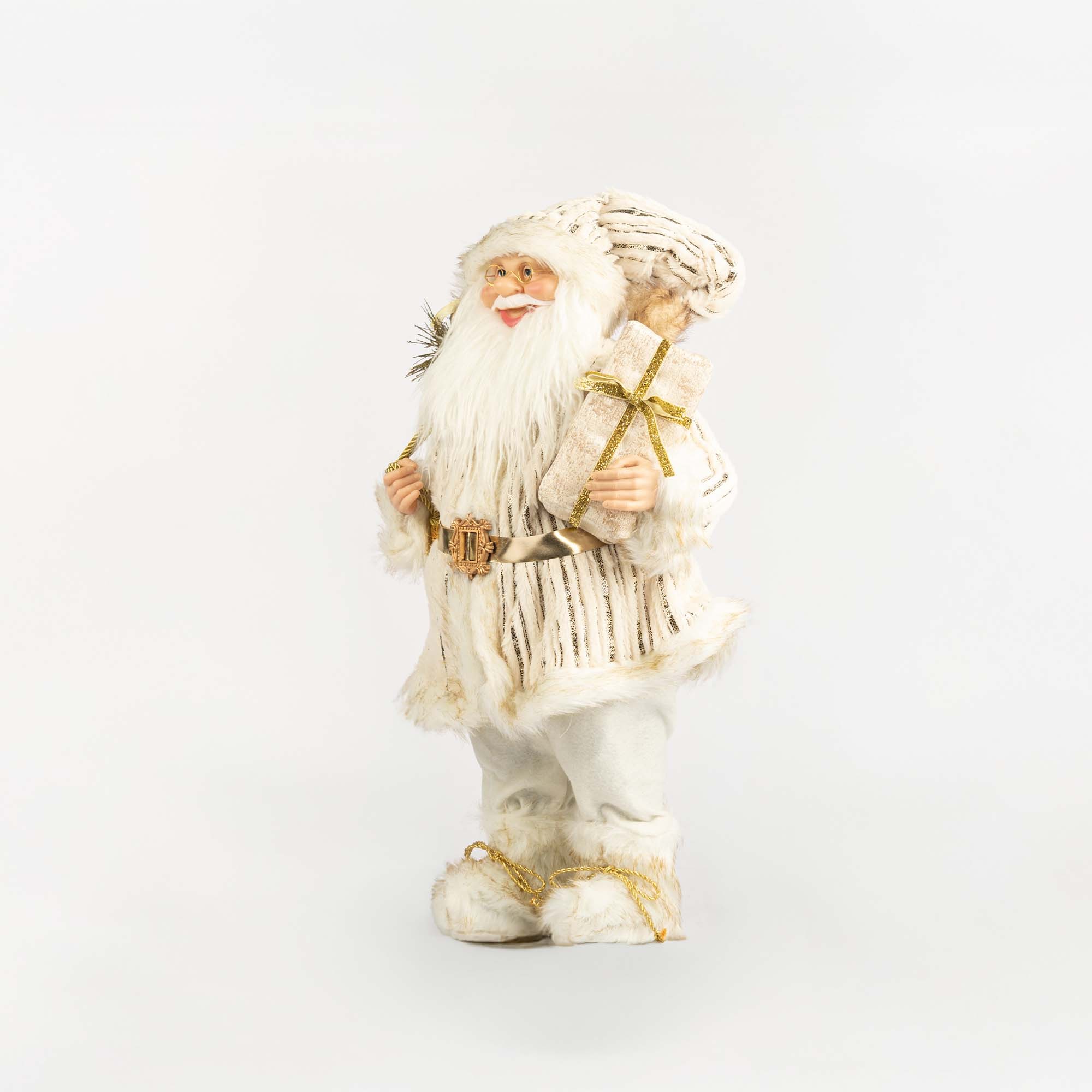 Giulia Grillo Babbo Natale Decorativo Panna e oro 60cm