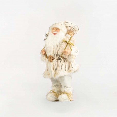 Babbo Natale Decorativo Panna e oro 60cm