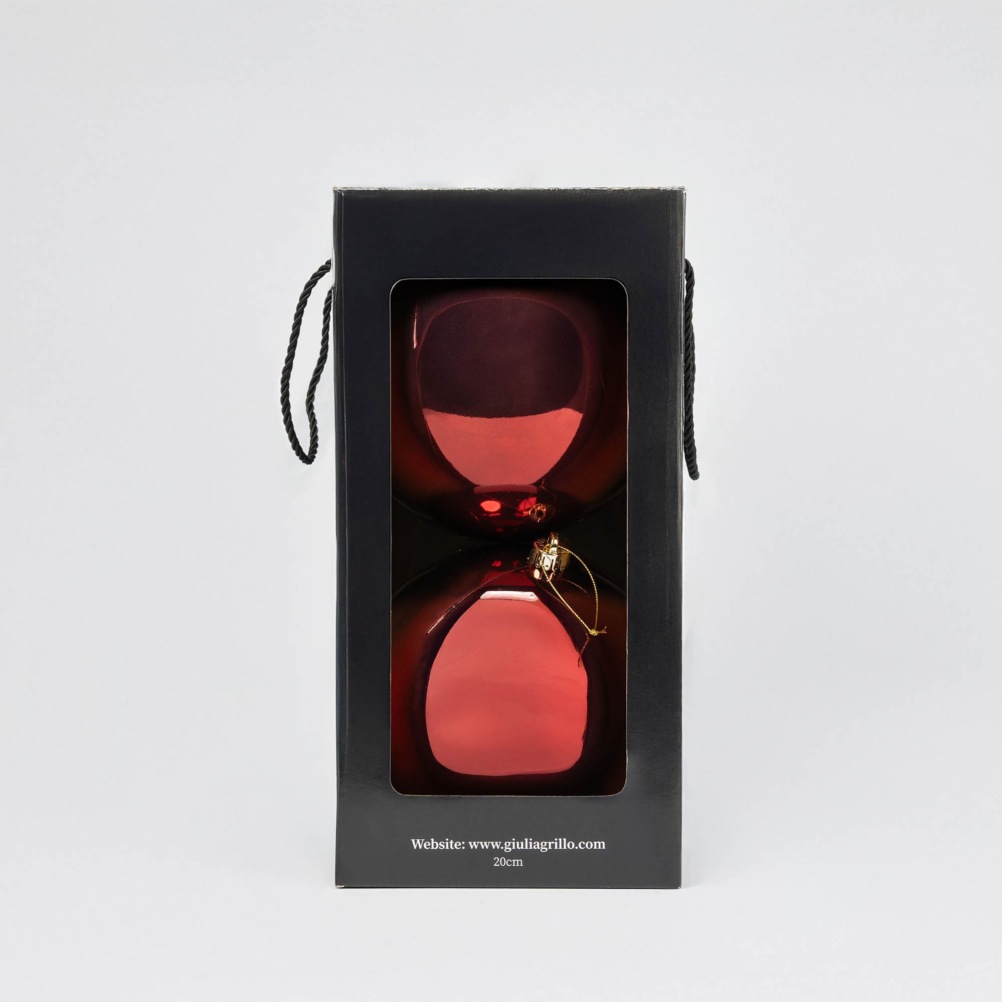 Giulia Grillo Glänzende Weihnachtskugel „Shiny Red“ ⌀20cm, 2 Stück/Set