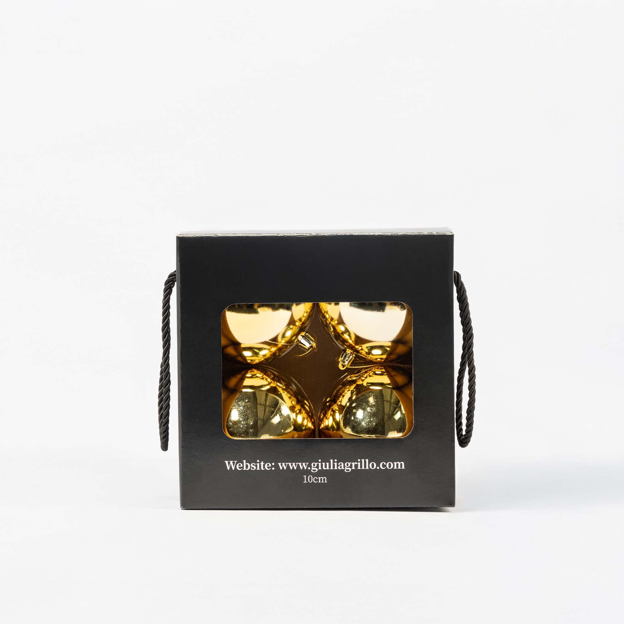 Giulia Grillo Boules de Noël Brillantes "Or Éclatant" ⌀10cm, lot de 4