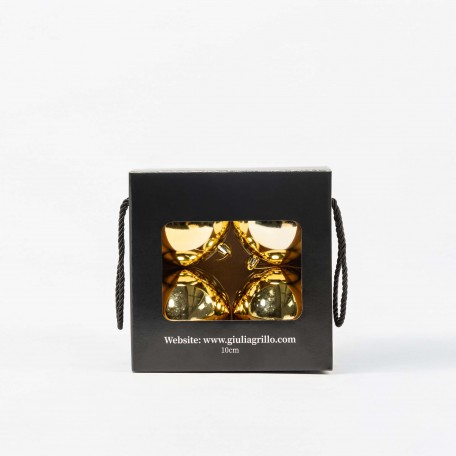 Boules de Noël Brillantes "Or Éclatant" ⌀10cm, lot de 4