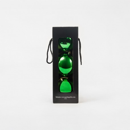 Boules de Noël Brillantes "Vert Éclatant" ⌀12cm, lot de 3