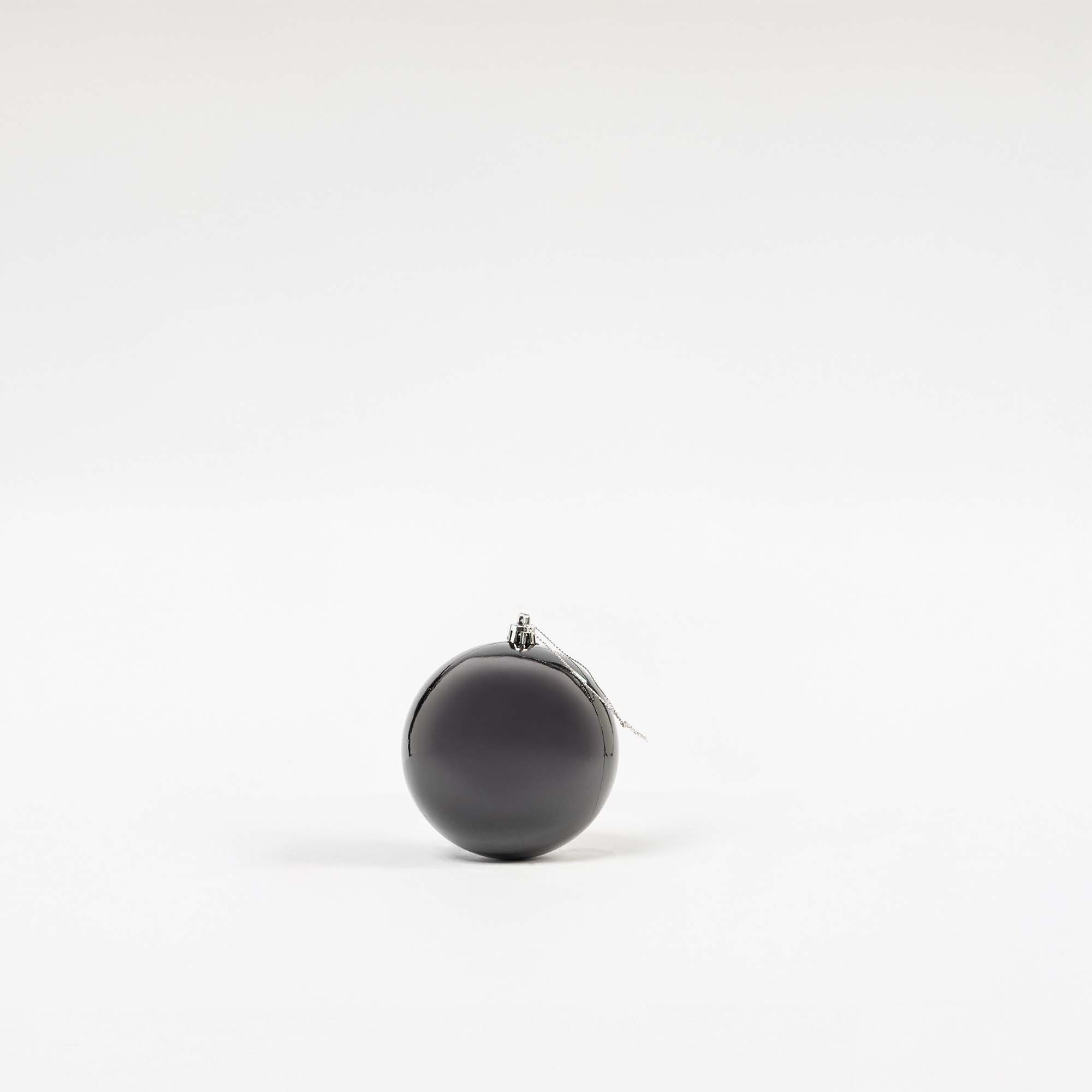 Giulia Grillo Boules de Noël Brillantes "Noir Éclatant" ⌀10cm, lot de 4 pièces