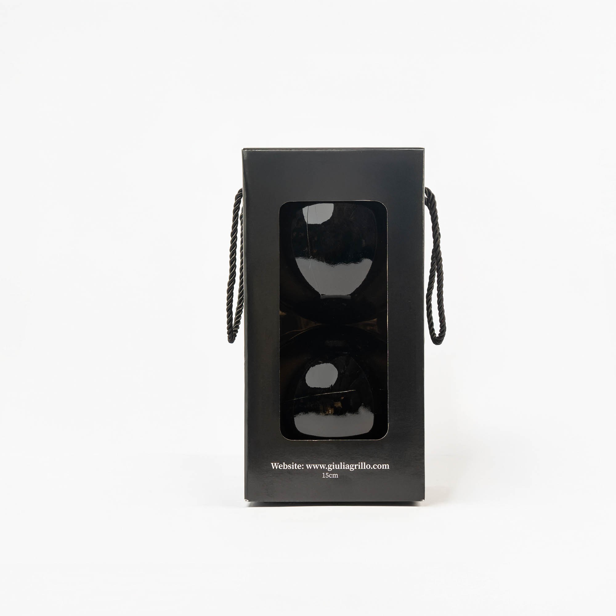 Giulia Grillo Glänzende Weihnachtskugeln „Shiny Black“ ⌀15cm, 2 Stück/Set