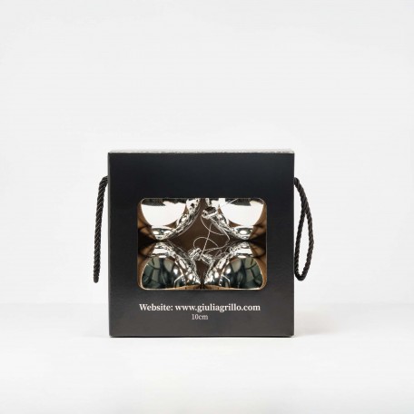 Glänzende Weihnachtskugeln „Shiny Silver“ ⌀10cm, 4 Stück/Set