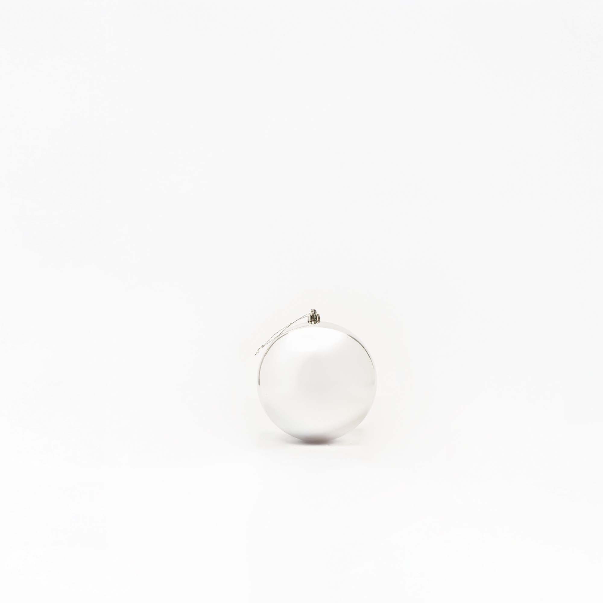 Giulia Grillo Boules de Noël Brillantes "Argent Éclatant" ⌀12cm, lot de 3 pièces