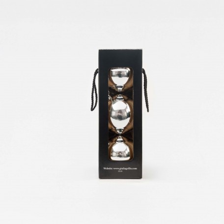 Boules de Noël Brillantes "Argent Éclatant" ⌀12cm, lot de 3 pièces