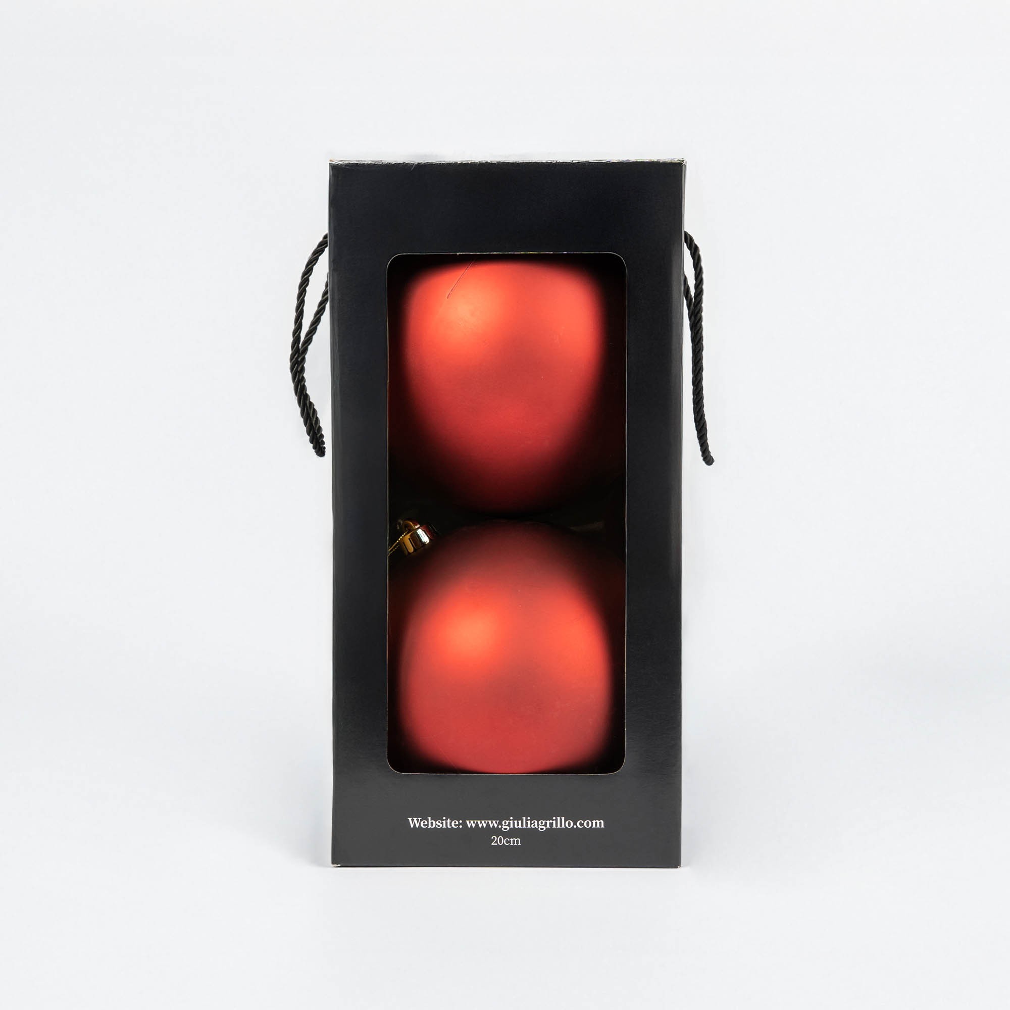 Giulia Grillo Boules de Noël Mat "Rouge Mat" ⌀20cm, lot de 2 pièces