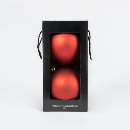 Boules de Noël Mat "Rouge Mat" ⌀20cm, lot de 2 pièces