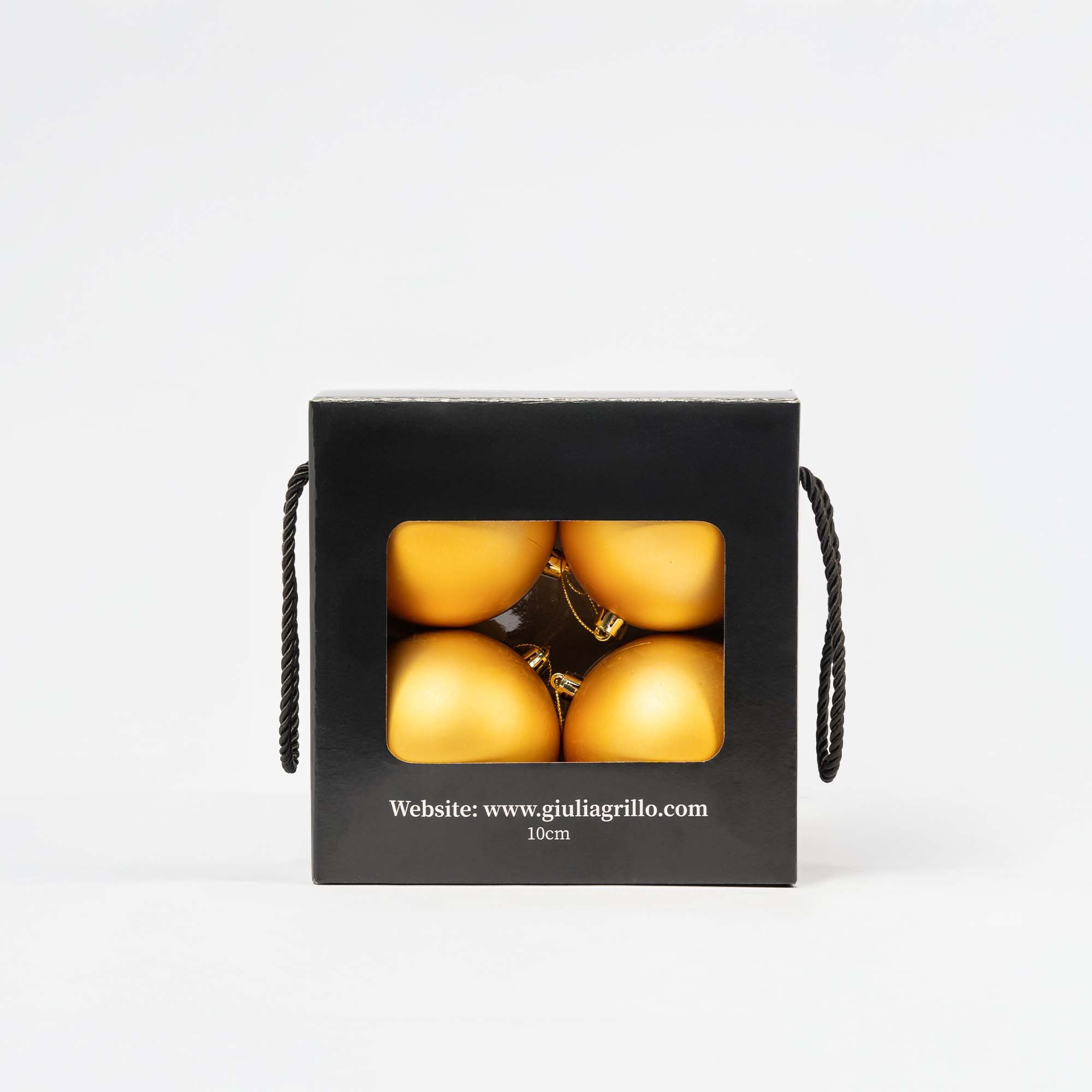 Giulia Grillo Matte Weihnachtskugeln „Gold Matt“ ⌀10cm, 4 Stück/Set