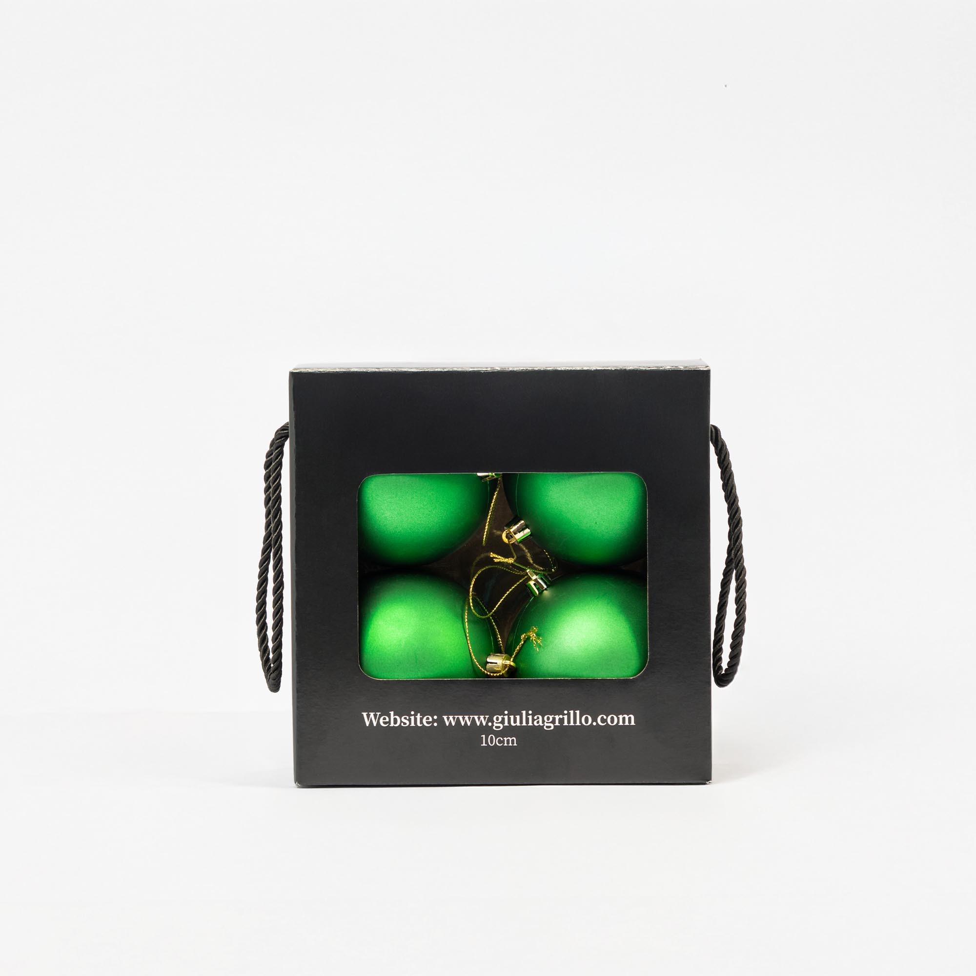 Giulia Grillo Boules de Noël Mates "Vert Mat" ⌀10cm, lot de 4