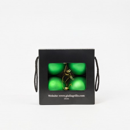 Boules de Noël Mates "Vert Mat" ⌀10cm, lot de 4